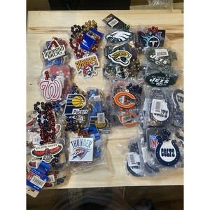 Lot Of 43 NFL MLB NBA Mardi Gras Beads See Listing For Team‎ Quantities All NWT